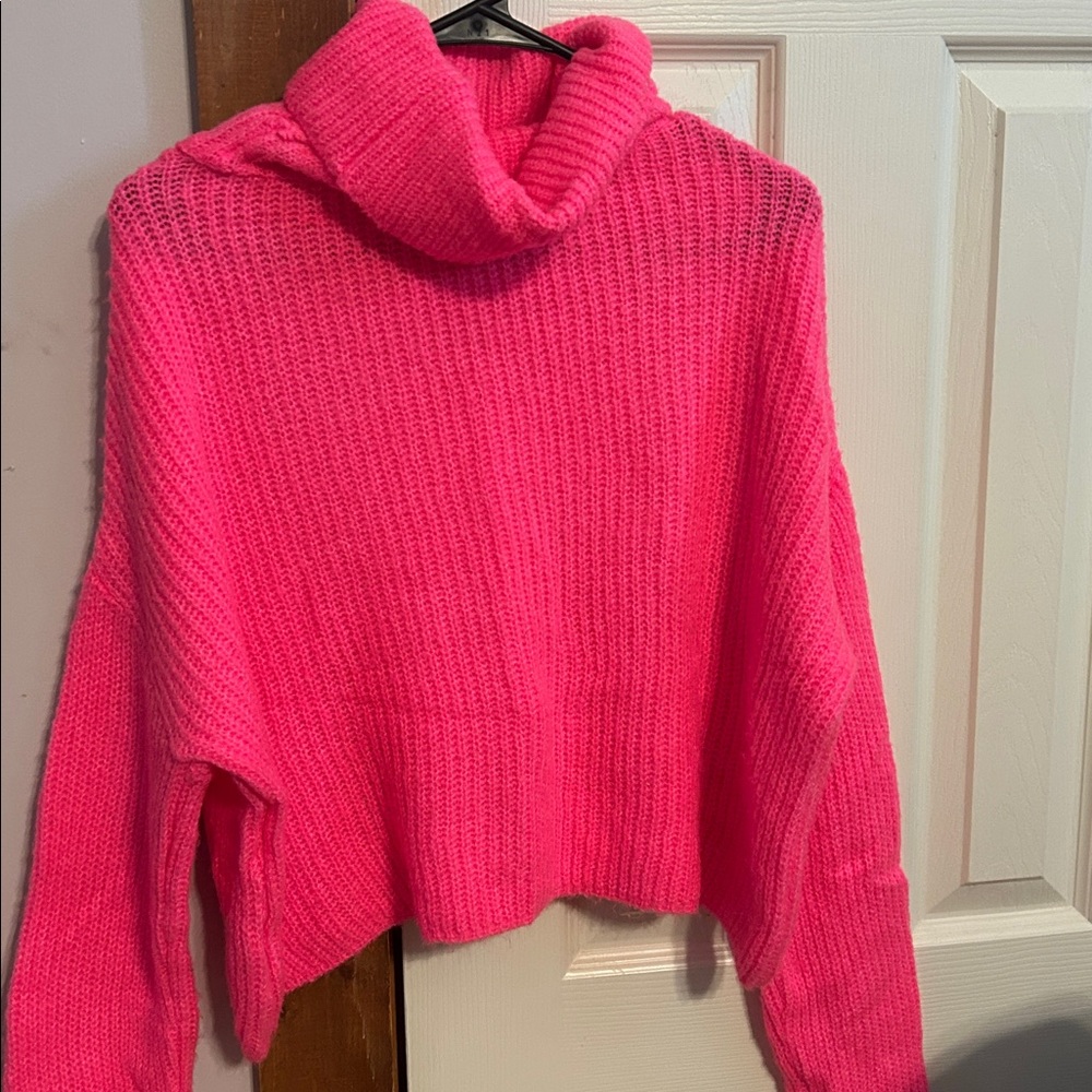 T.J.Maxx Vibrant Pink Cowl Neck Sweater